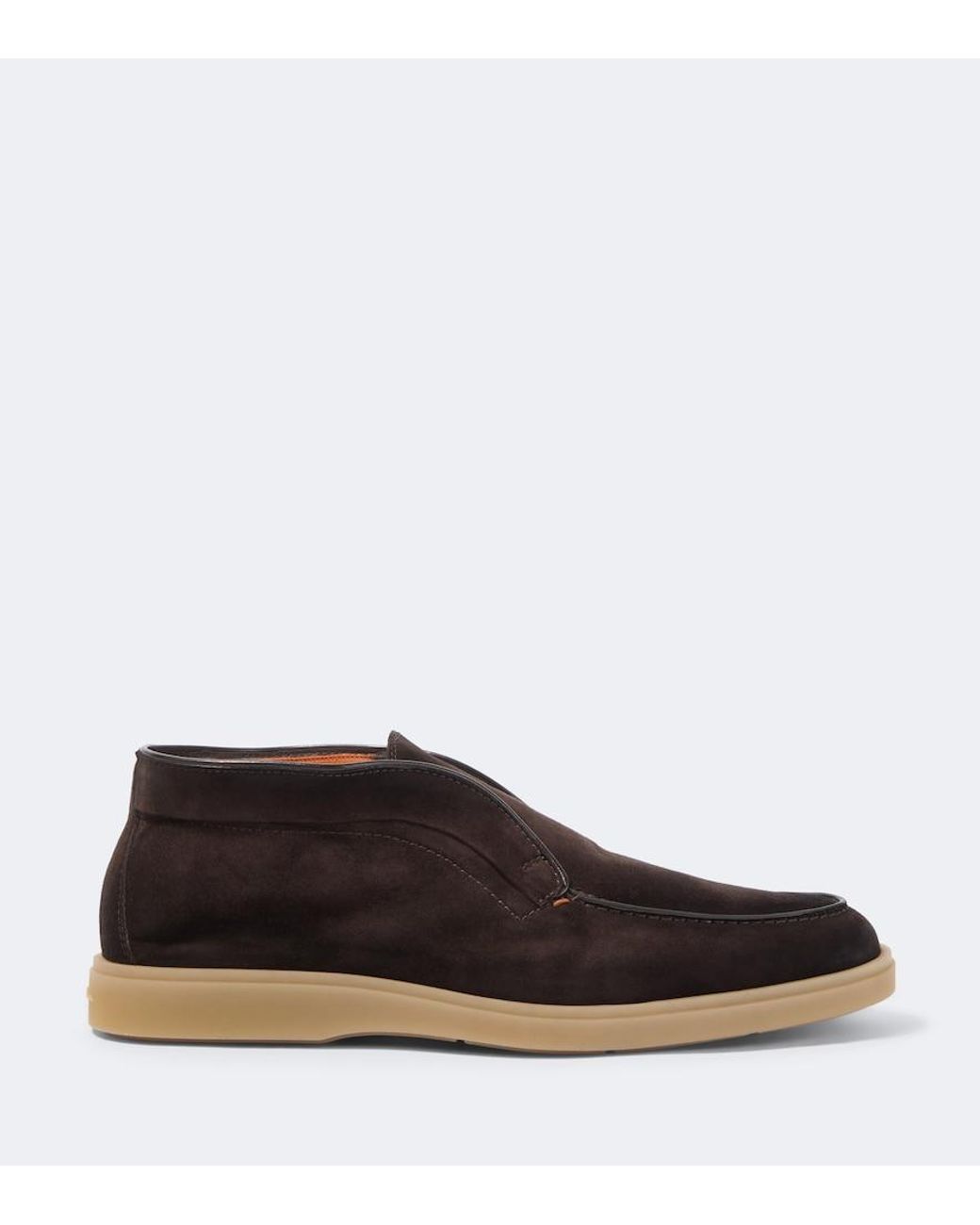 Santoni Brown Suede Desert Boots for men