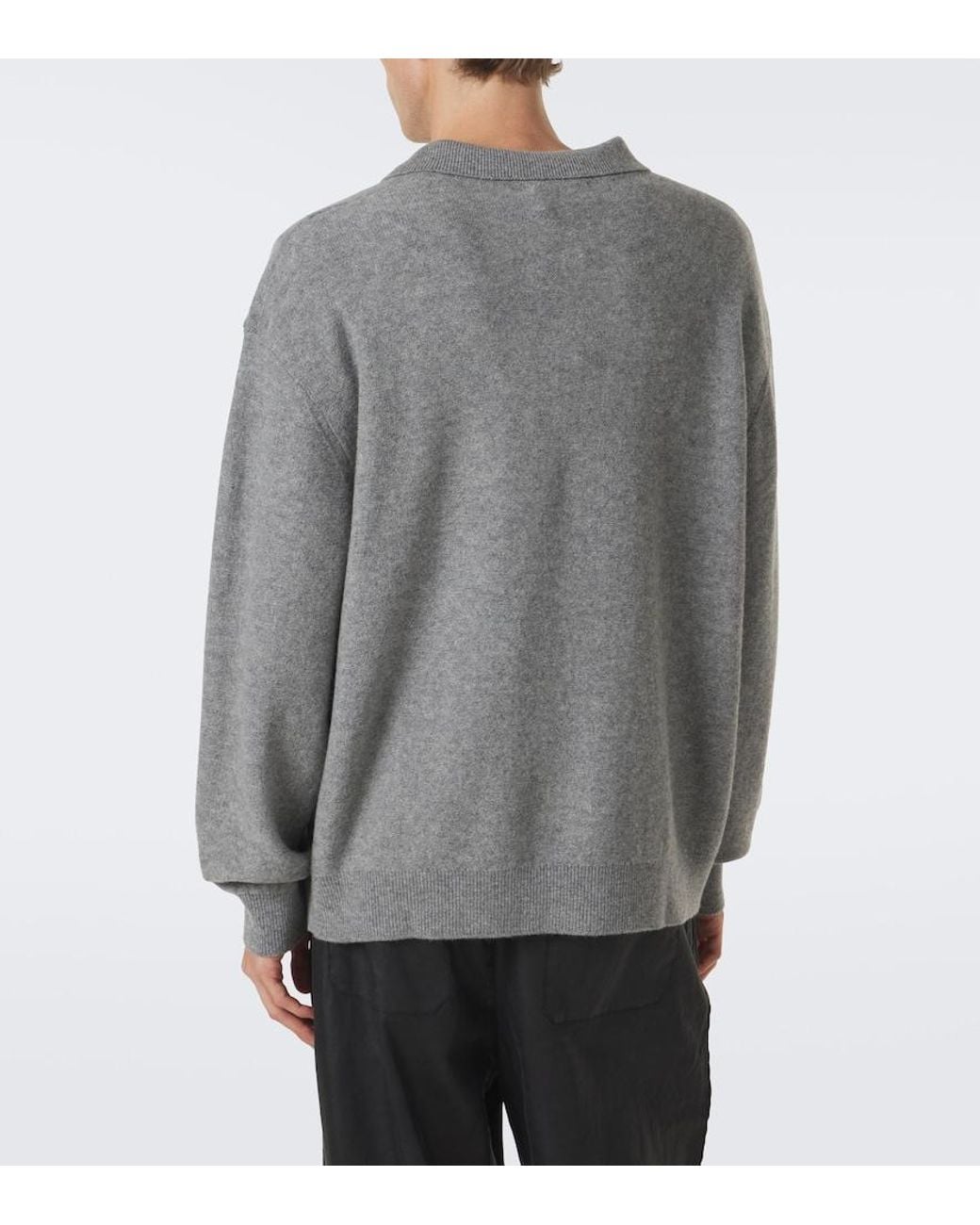 FRAME Gray Wool Polo Sweater for men