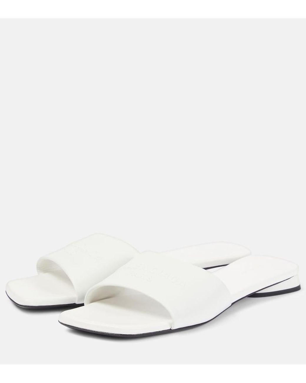 Balenciaga White Duty Free Leather Slides