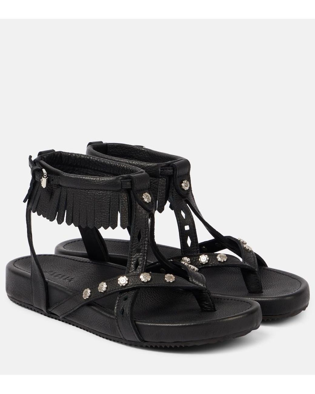 Isabel Marant Black Silya Studded Leather Sandals