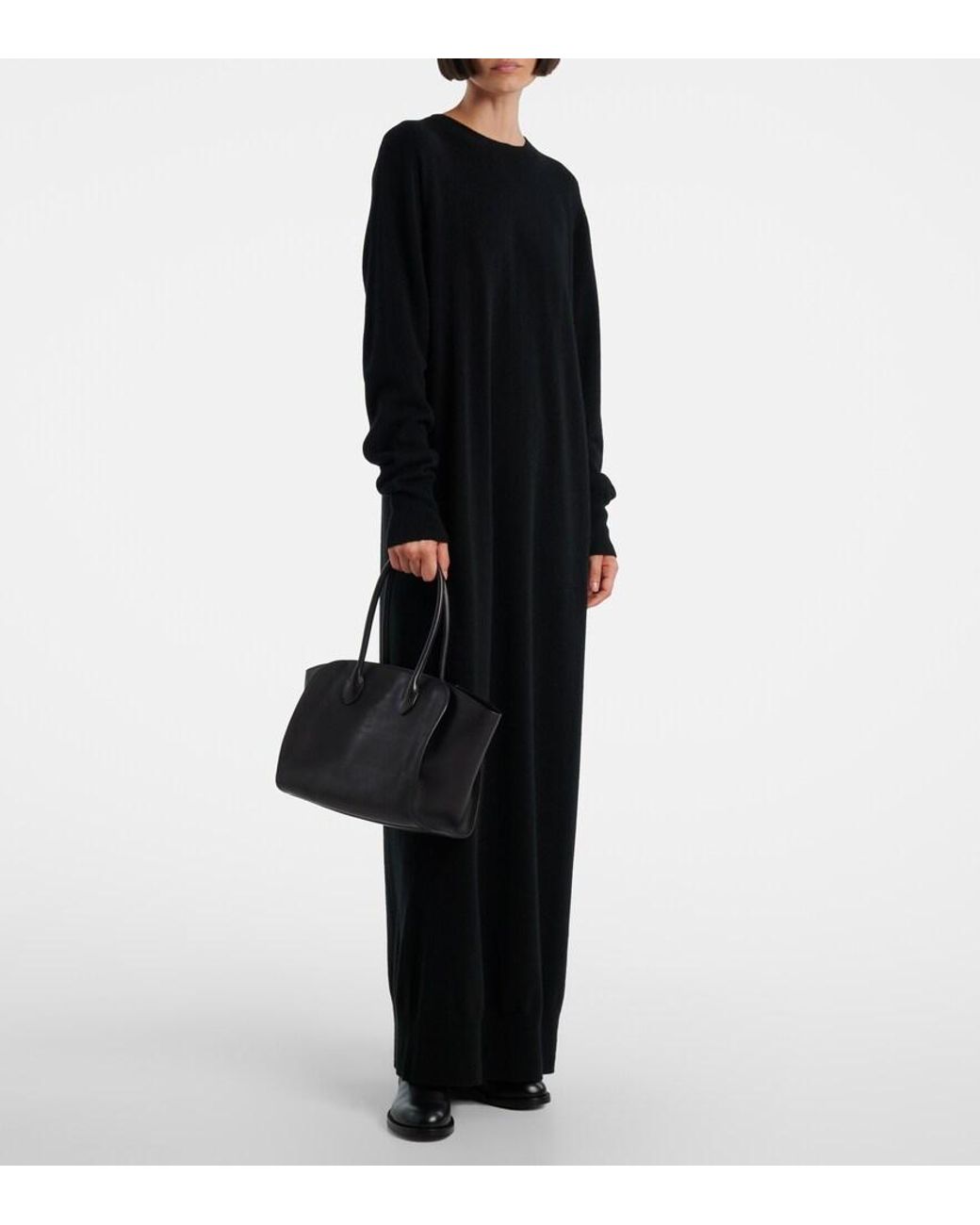 The Row Black Marlo 12 Leather Tote Bag