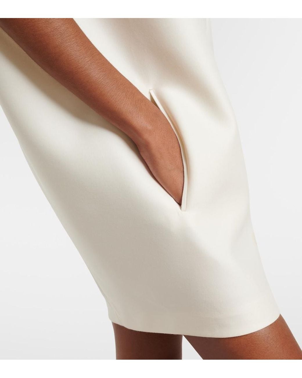 Balenciaga White Draped Wool And Silk Minidress