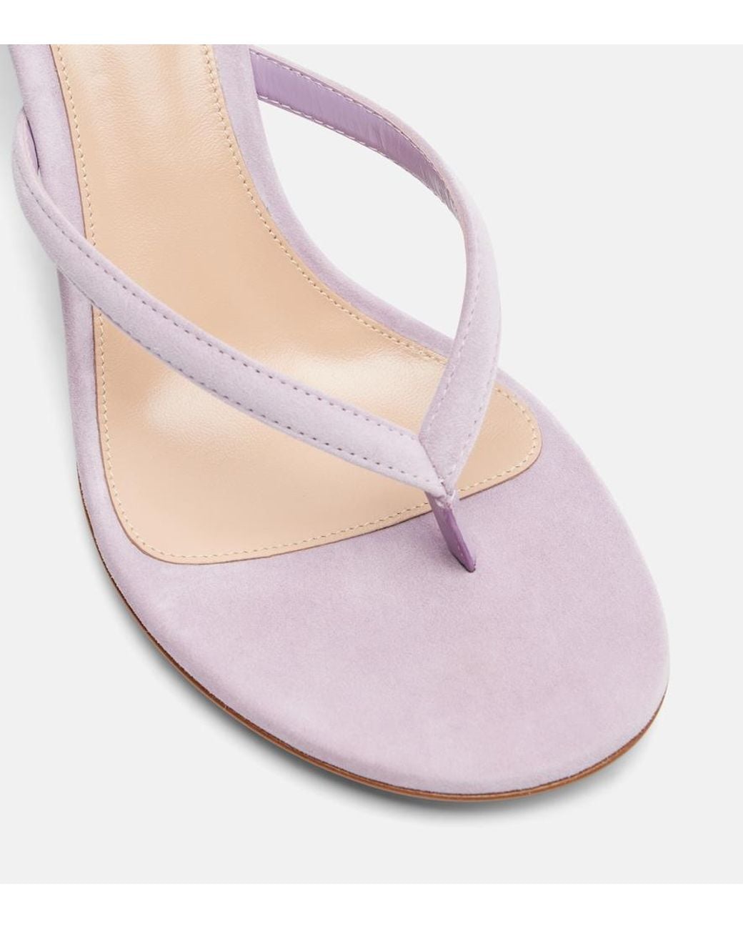 Gianvito Rossi Pink Calypso Suede Thong Sandals