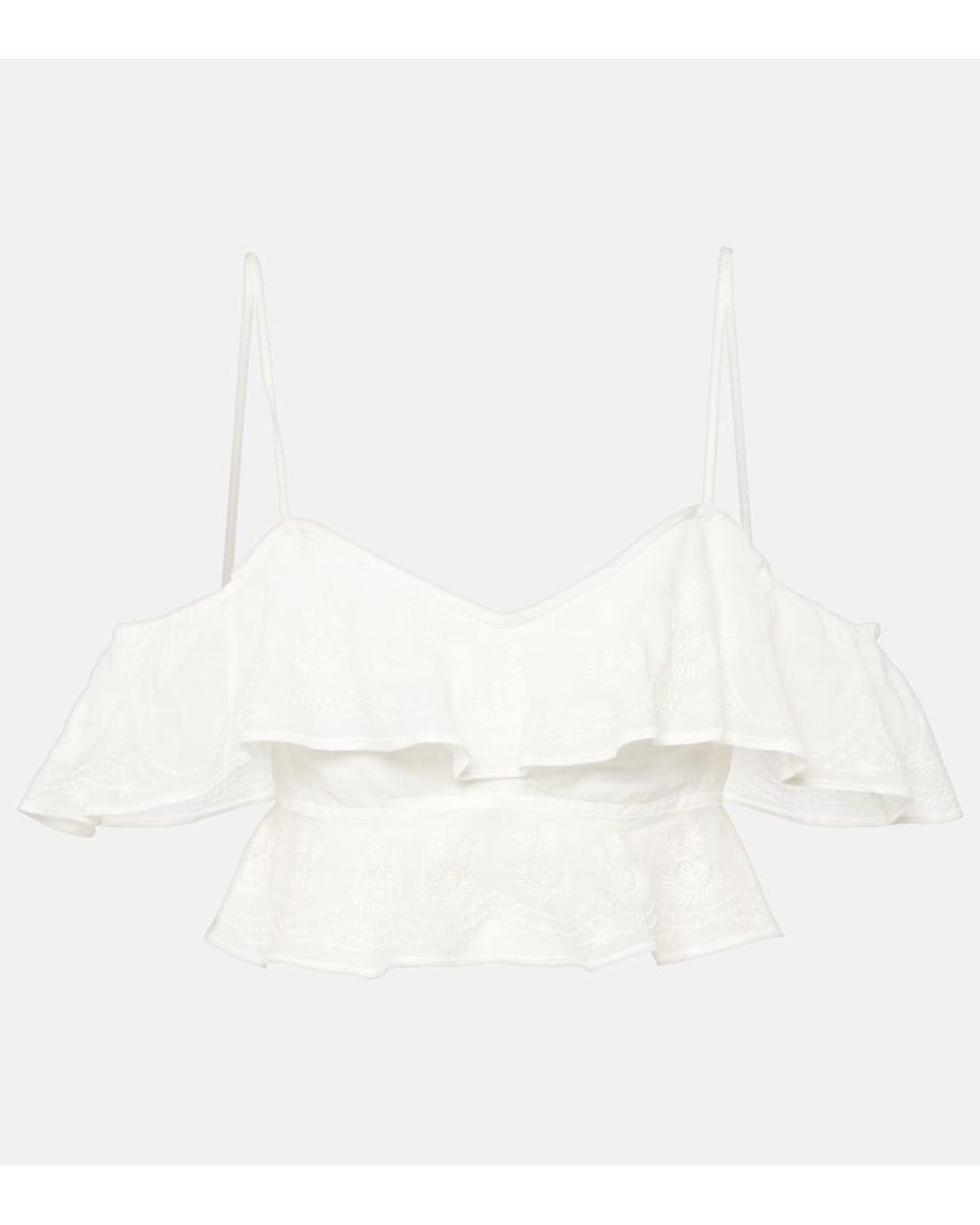Isabel Marant White Eliani Cropped Top