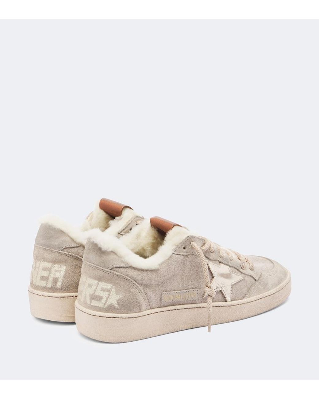 Golden Goose Deluxe Brand Natural Ball Star Suede-Trimmed Sneakers