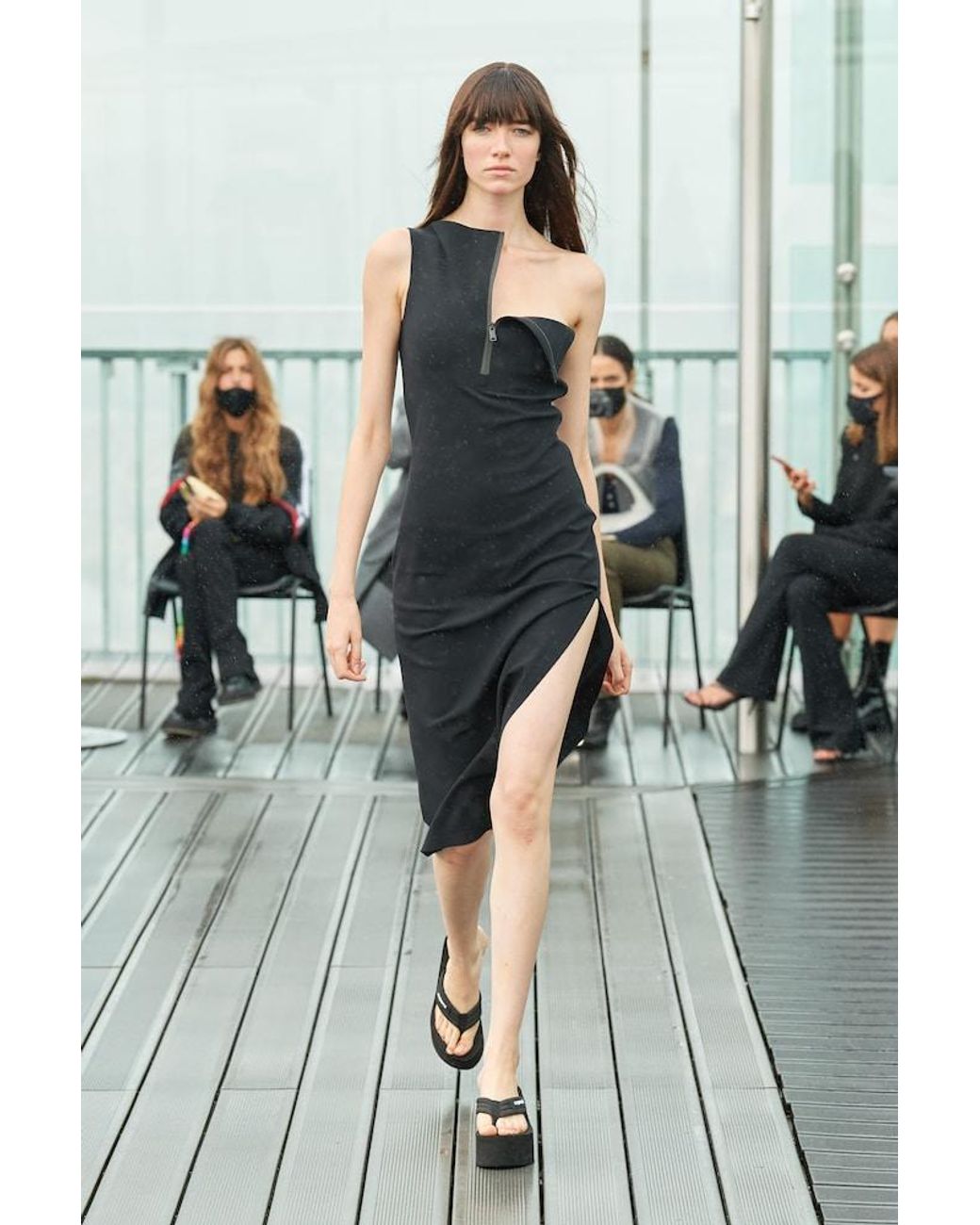 Coperni Black Platform Thong Sandals