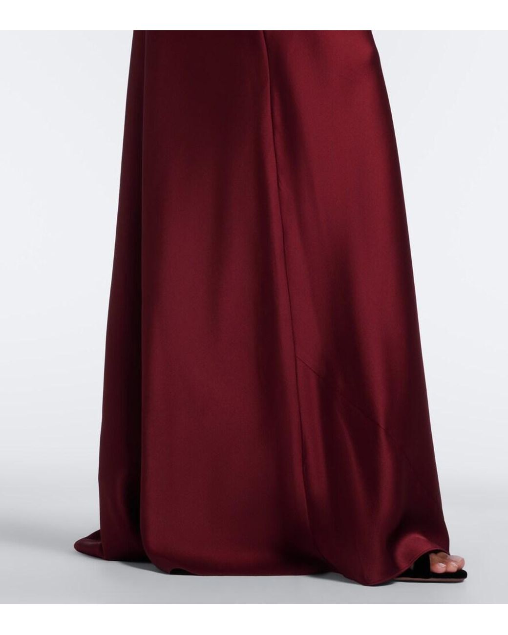 The Sei Red Draped Silk Satin Gown