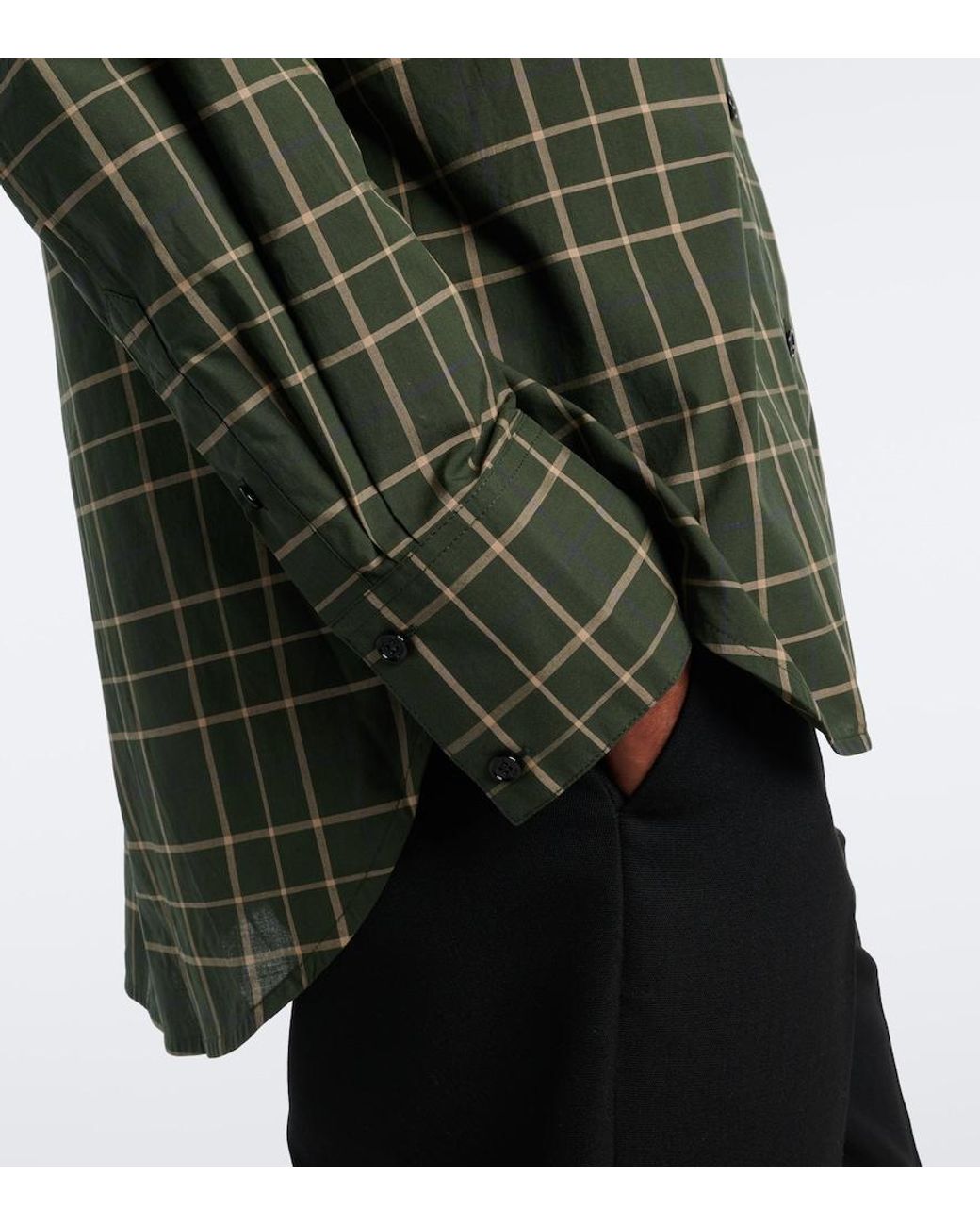 Totême Green Checked Cotton Shirt