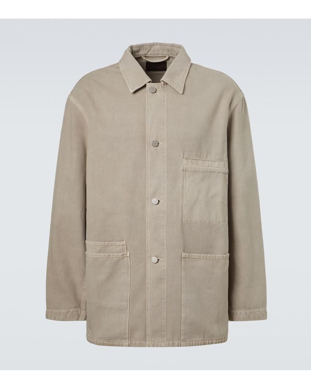 Lemaire Natural Oversized Cotton Twill Overshirt for men