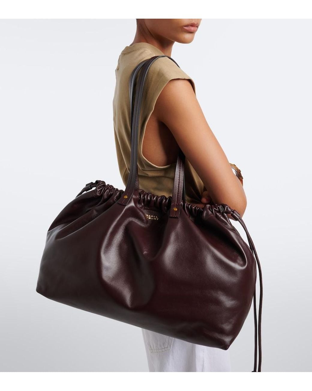 Isabel Marant Brown Silven Large Leather Shoulder Bag