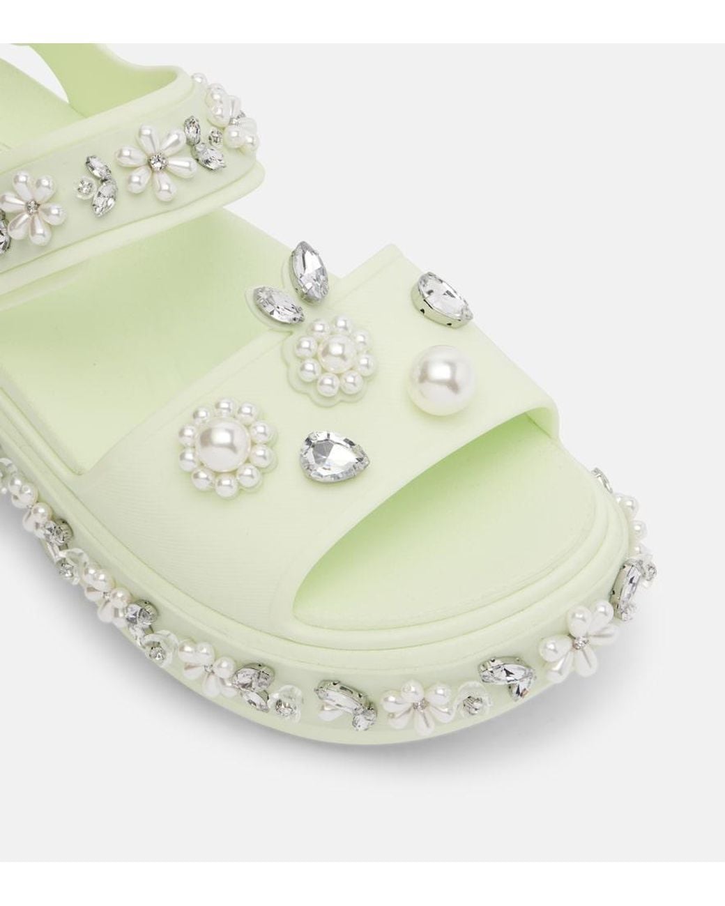 Simone Rocha Green X Crocs Embellished Platform Sandals