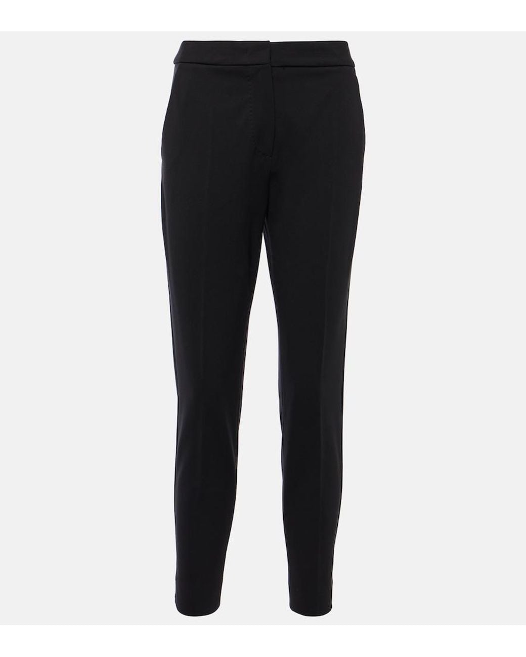 Max Mara Black Cropped Jersey Slim Pants