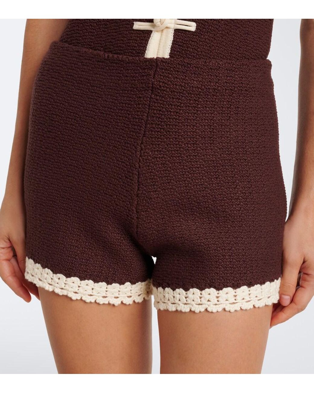 Posse Red Hattie Crochet-Trimmed Shorts
