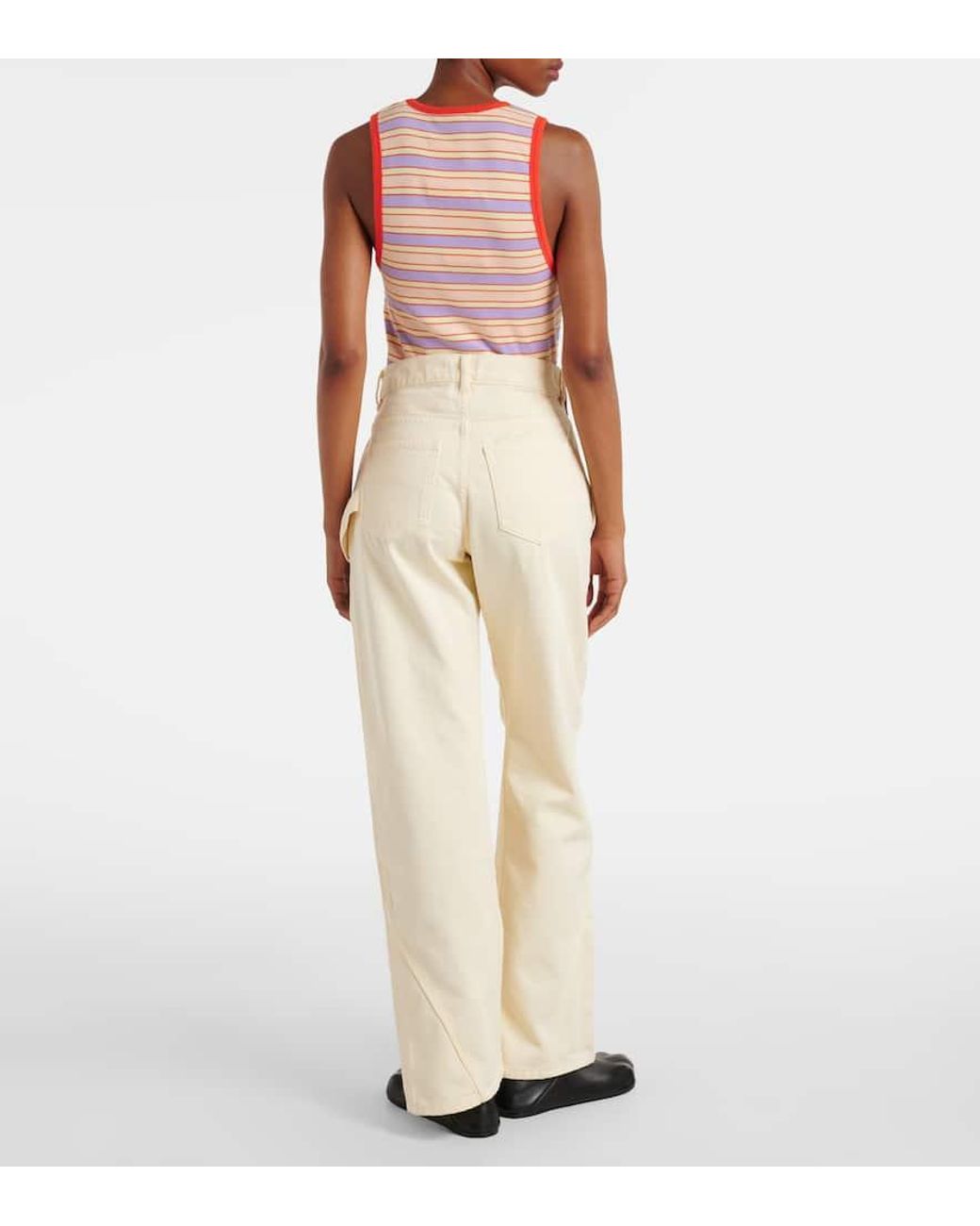 J.W. Anderson Natural Twisted High-Rise Wide-Leg Jeans