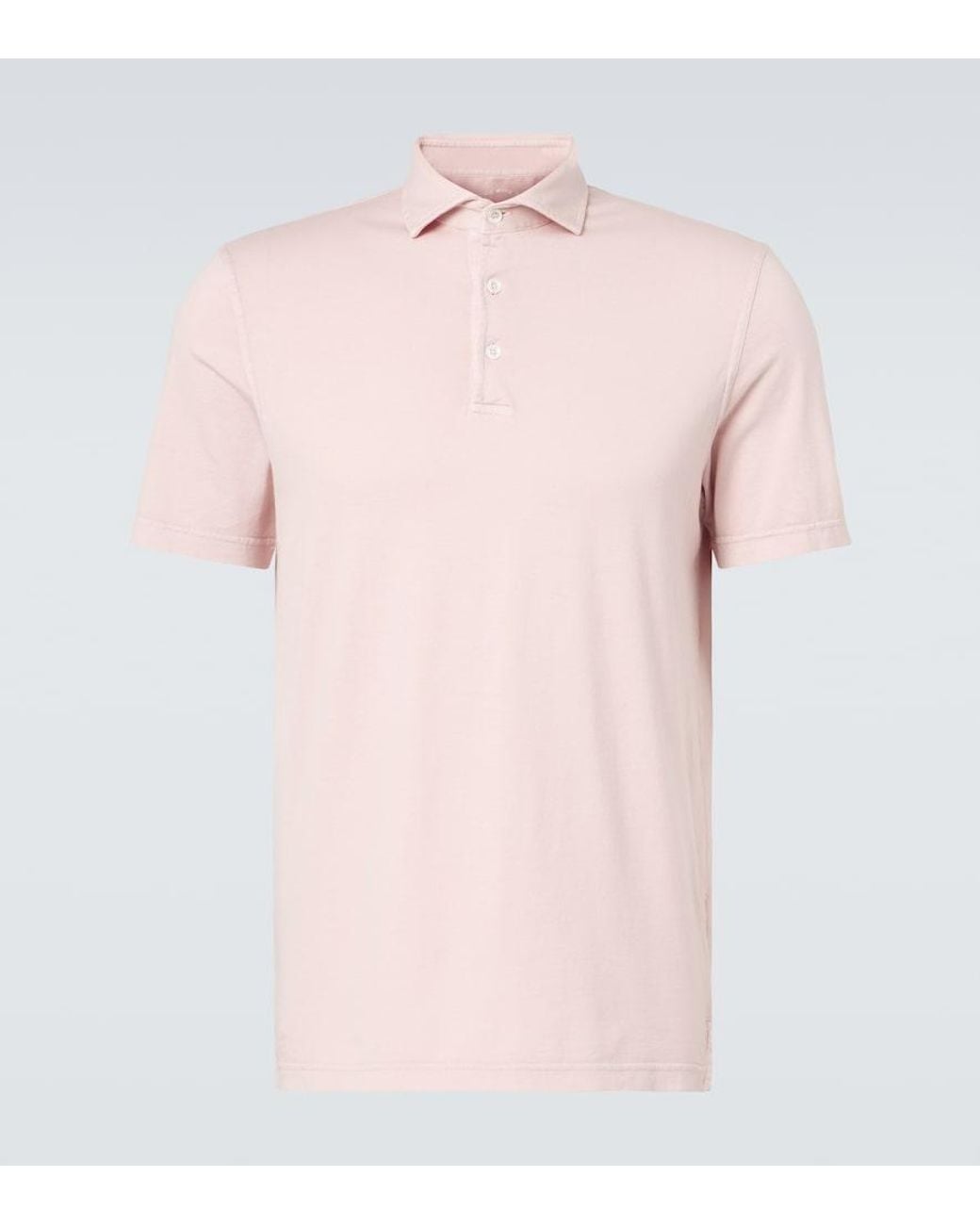 Fedeli Pink Zero Cotton Jersey Polo Shirt for men