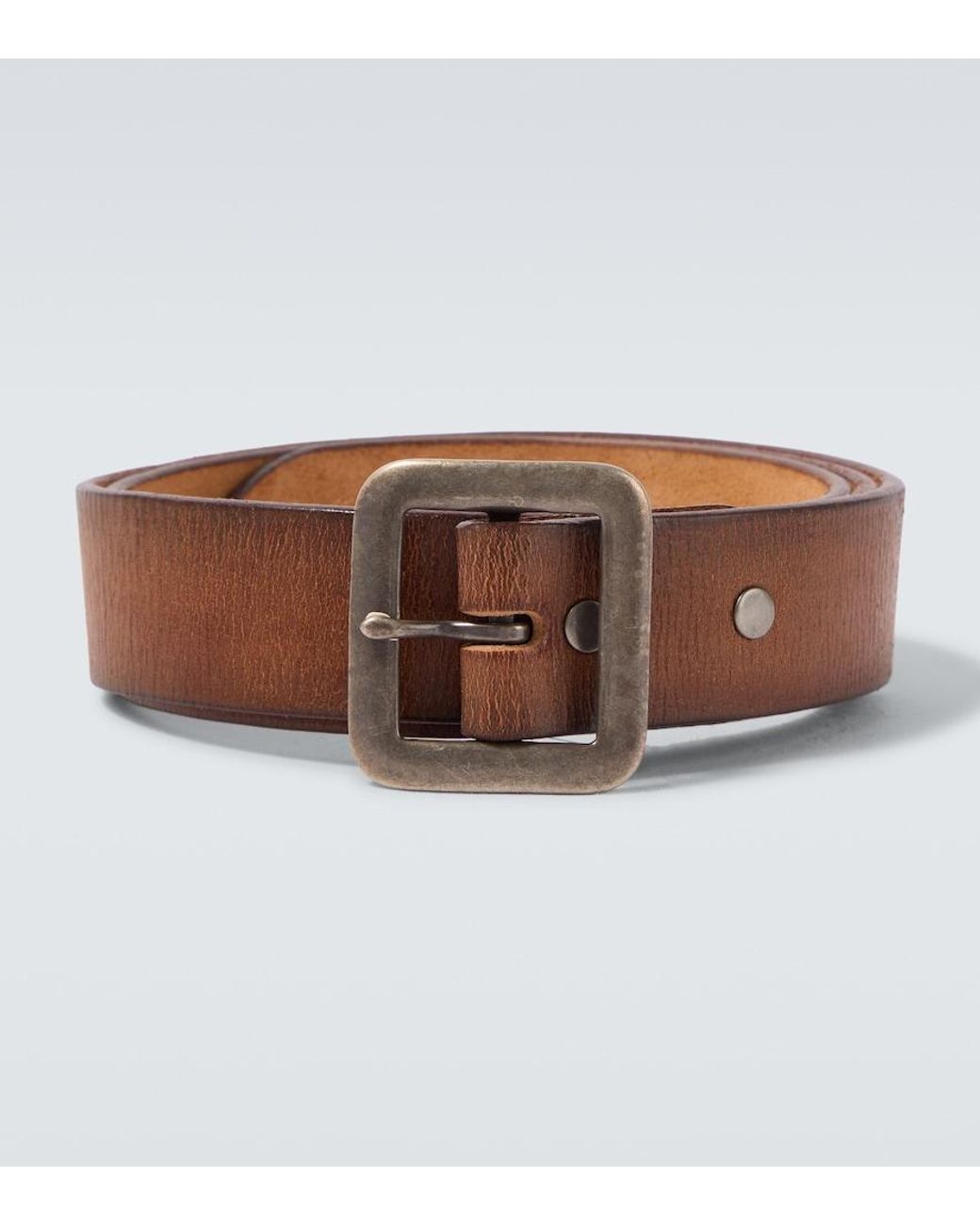 RRL Brown New Burling Leather Belt for men
