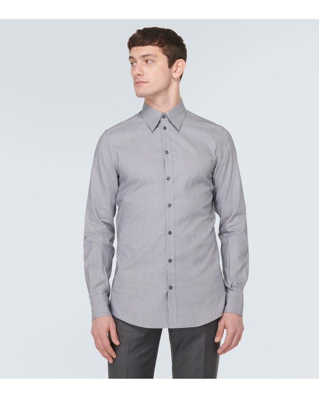 Dolce & Gabbana Gray Cotton Shirt for men