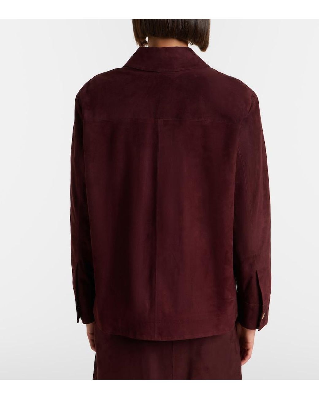 Max Mara Purple Suede Blouson Jacket