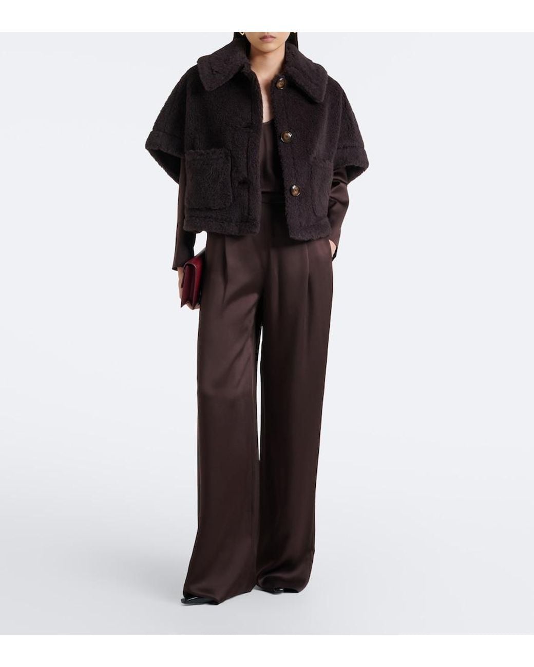 Max Mara Black Wool And Silk Teddy Jacket