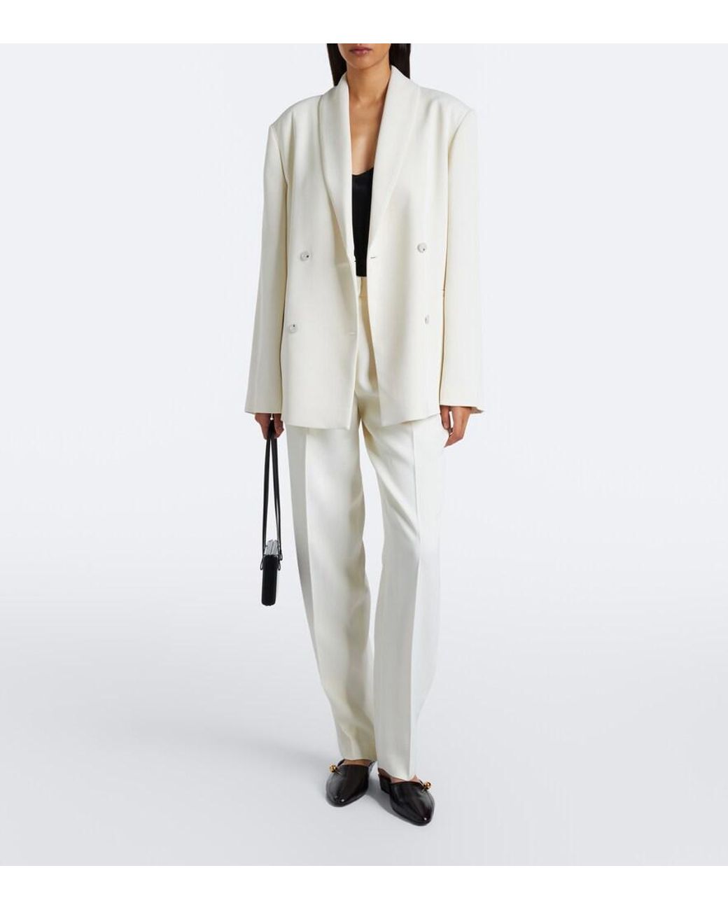 Loulou de Saison White Sira Double-Breasted Blazer