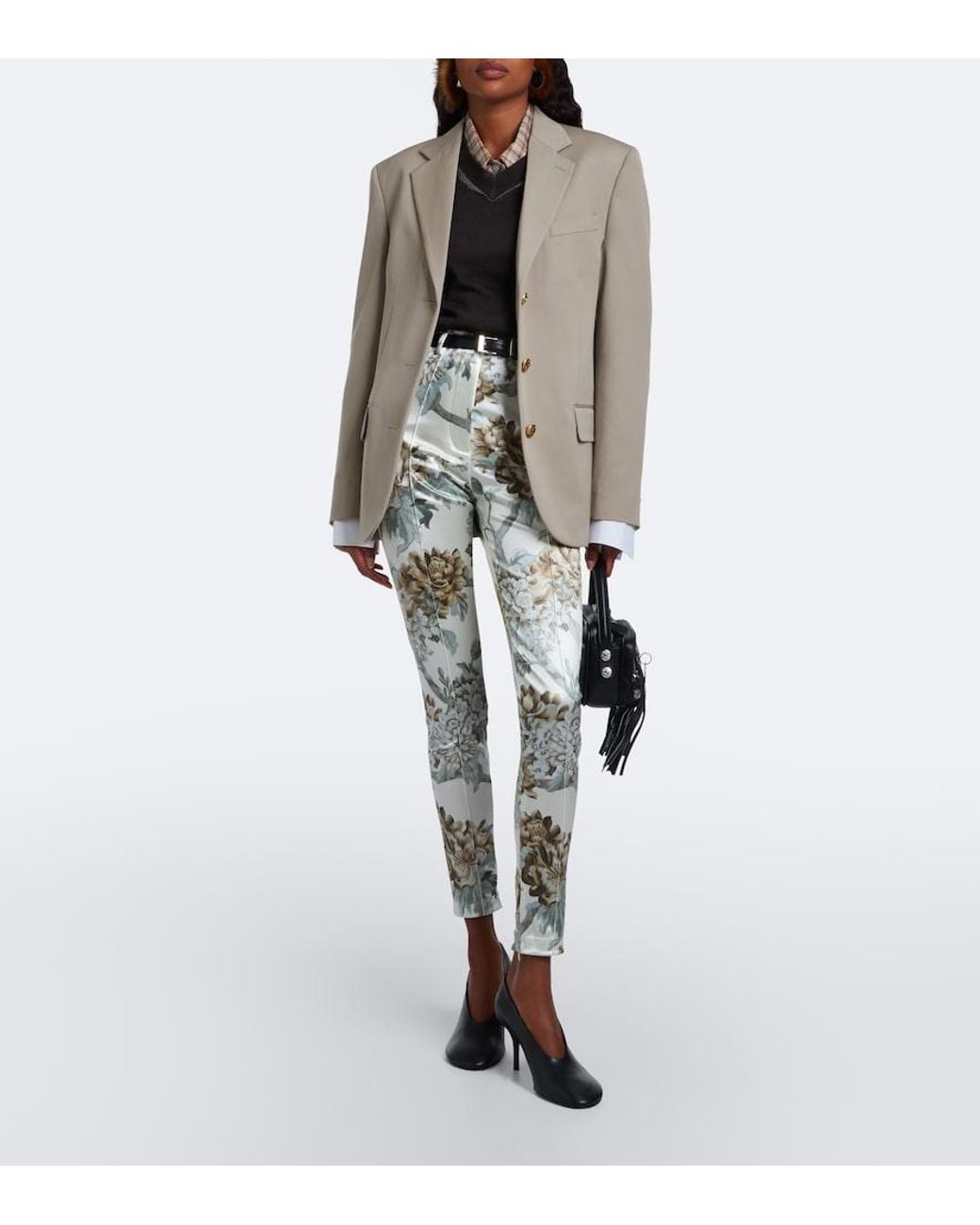 Acne Natural Layered Wool Blazer