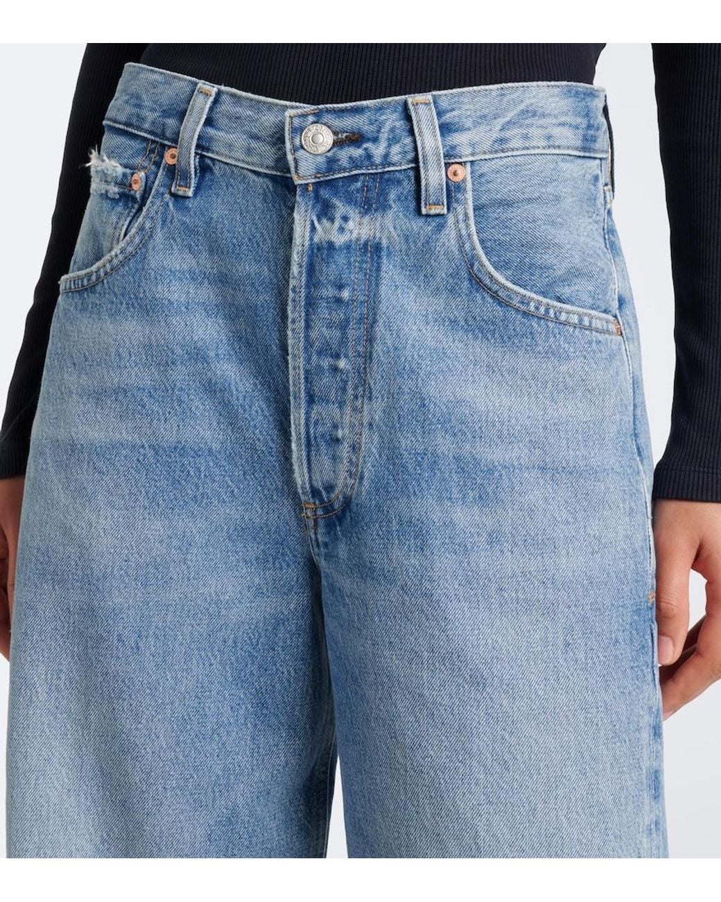 Citizens of Humanity Blue Ayla Faded Wide-Leg Jeans