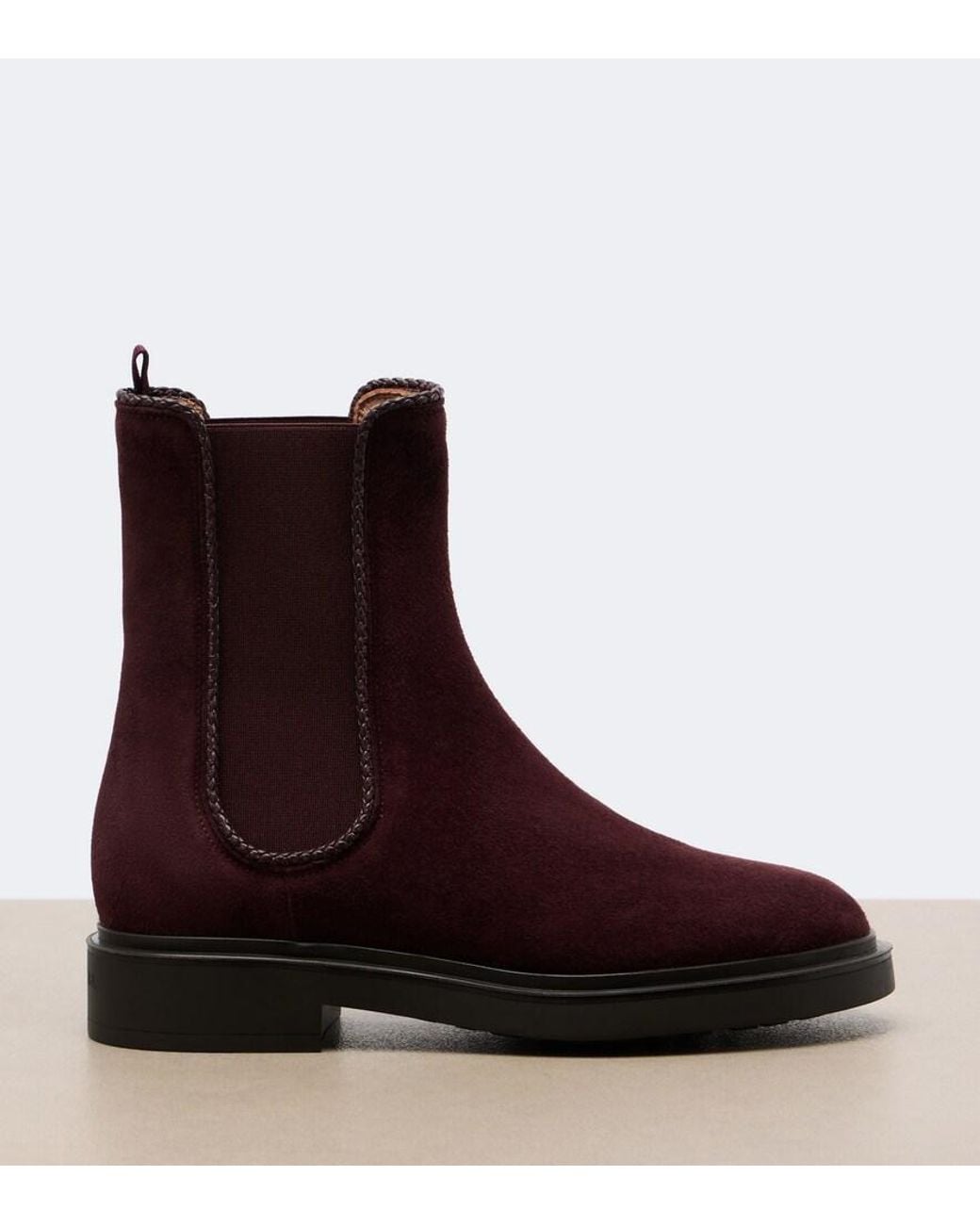 Aquazzura Brown Gaspard Suede Chelsea Boots