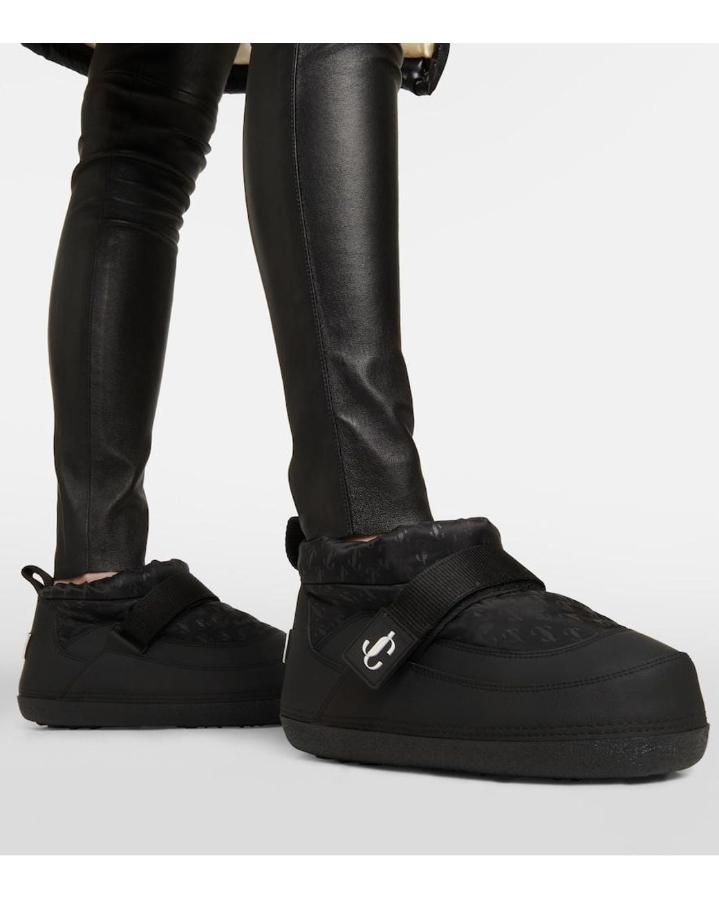 Jimmy Choo Black Yuko Flat Ankle Snow Boots