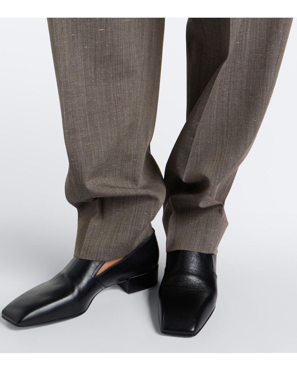 Rohe Brown Wool-Blend Tapered Pants