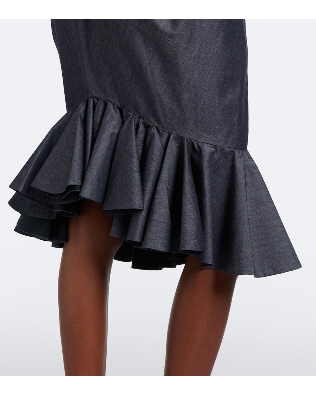 Jacquemus Gray Palmier Cotton And Mohair-Blend Midi Skirt