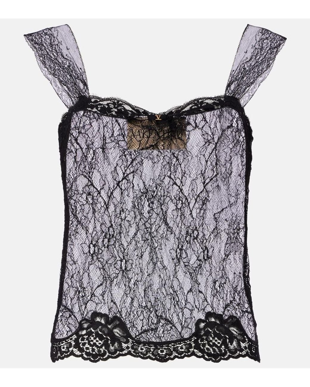 Valentino Black Sheer Lace Top