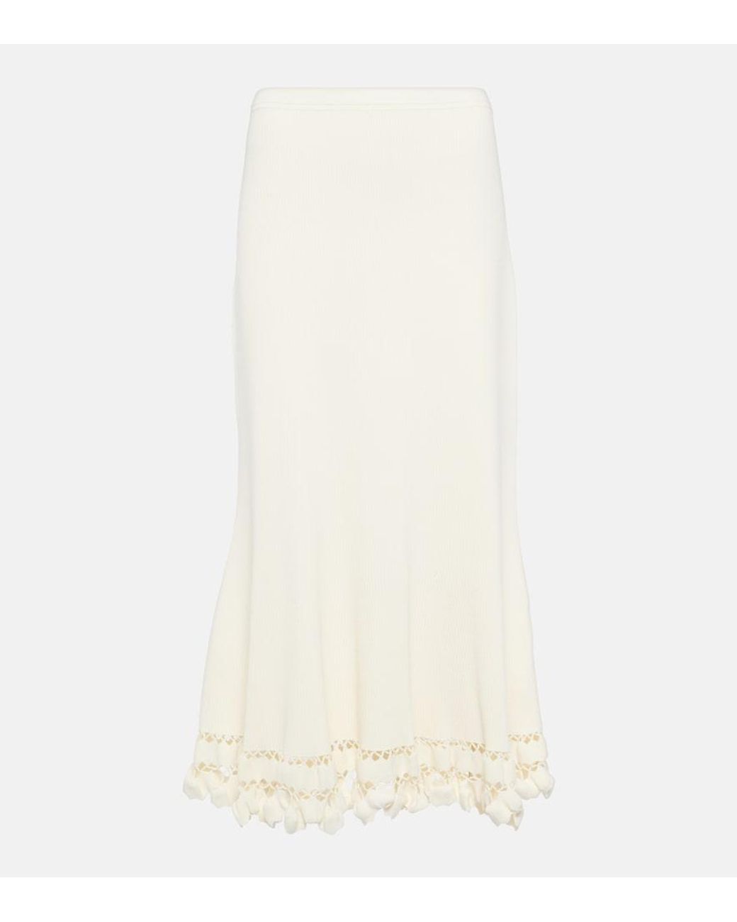 Ulla Johnson Natural Ayla Ribbed-Knit Maxi Skirt