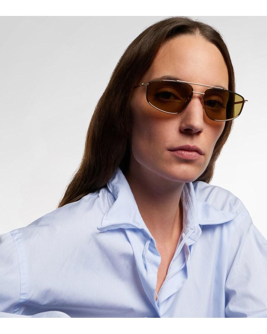 Prada Natural Logo Aviator Sunglasses