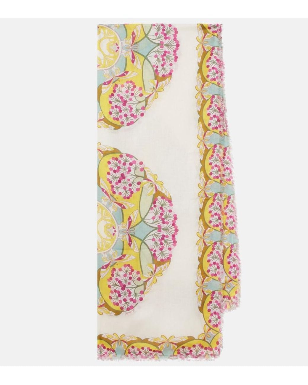 LaDoubleJ White Florette Placee Scarf