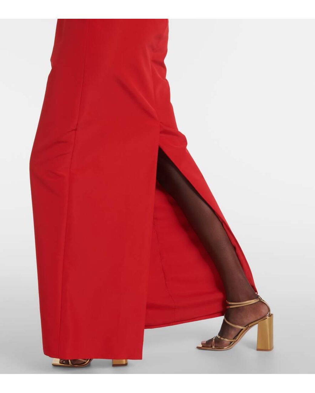 Carolina Herrera Bow-Detail Silk Faille Gown in Red | Lyst