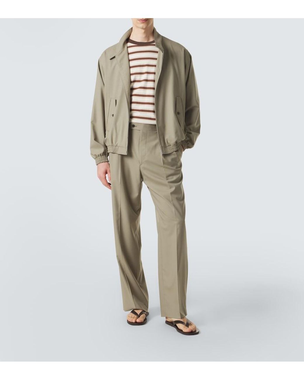 Auralee Green Wool Blouson Jacket for men
