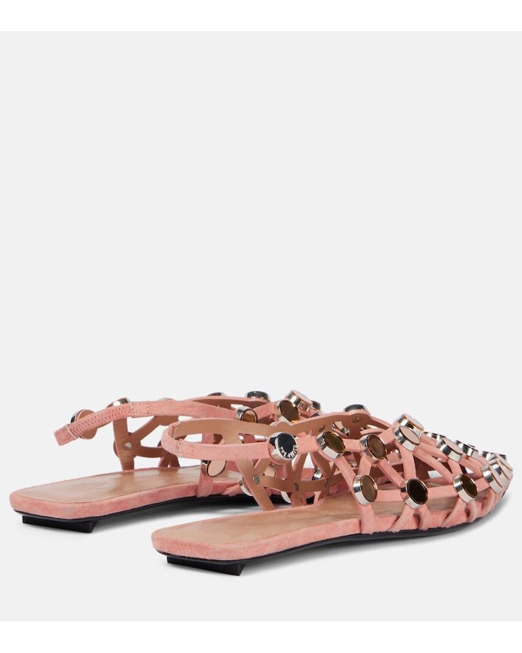 The Attico Pink Grid Ballerina With Strappy Upper