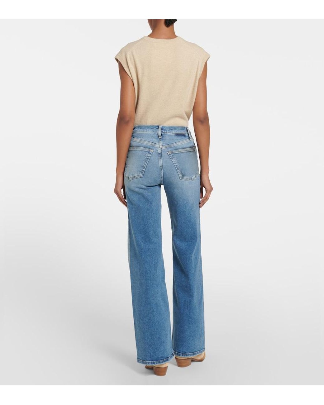 Re/done Blue '70S High-Rise Wide Jeans