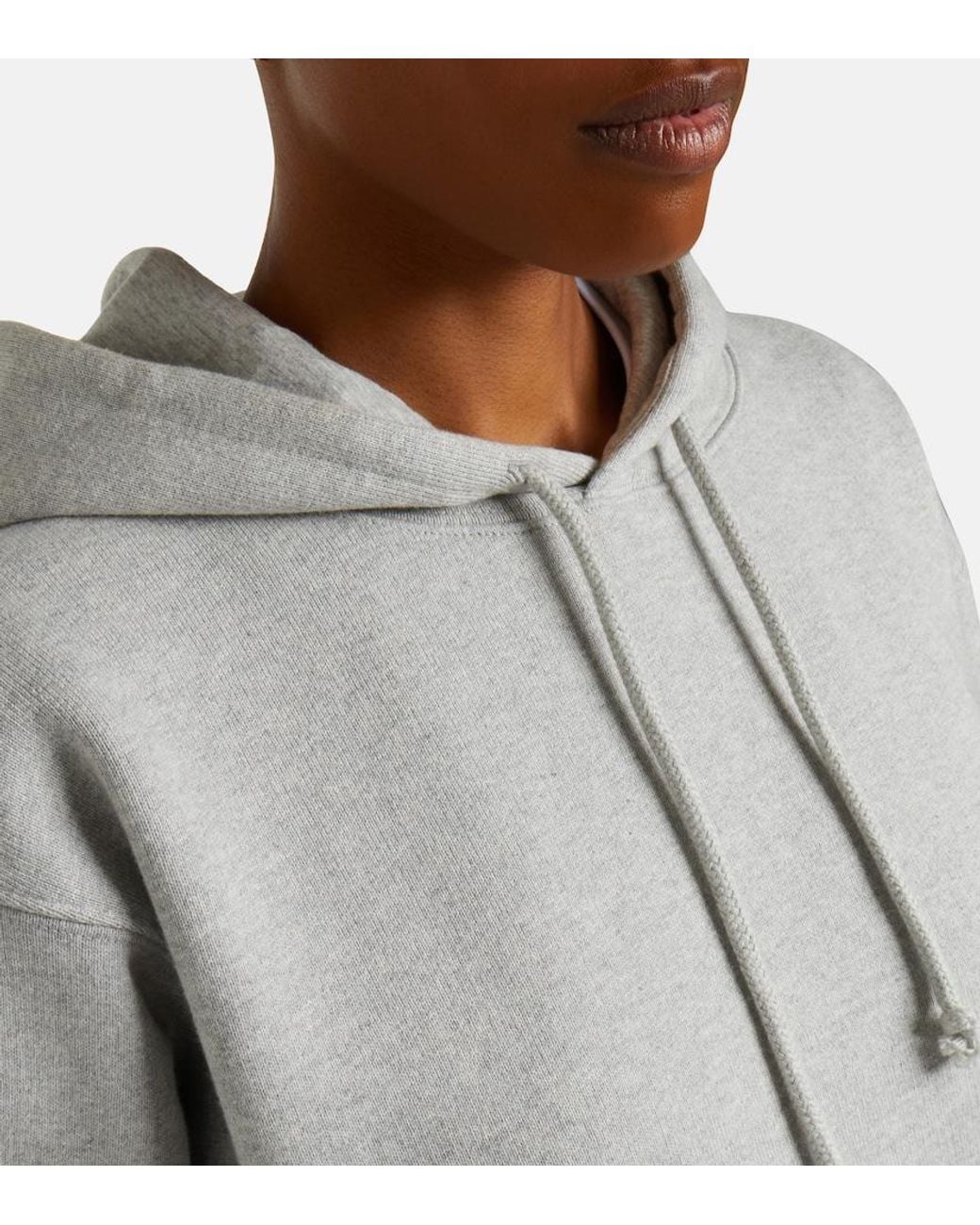 Victoria Beckham Gray Cotton Jersey Hoodie