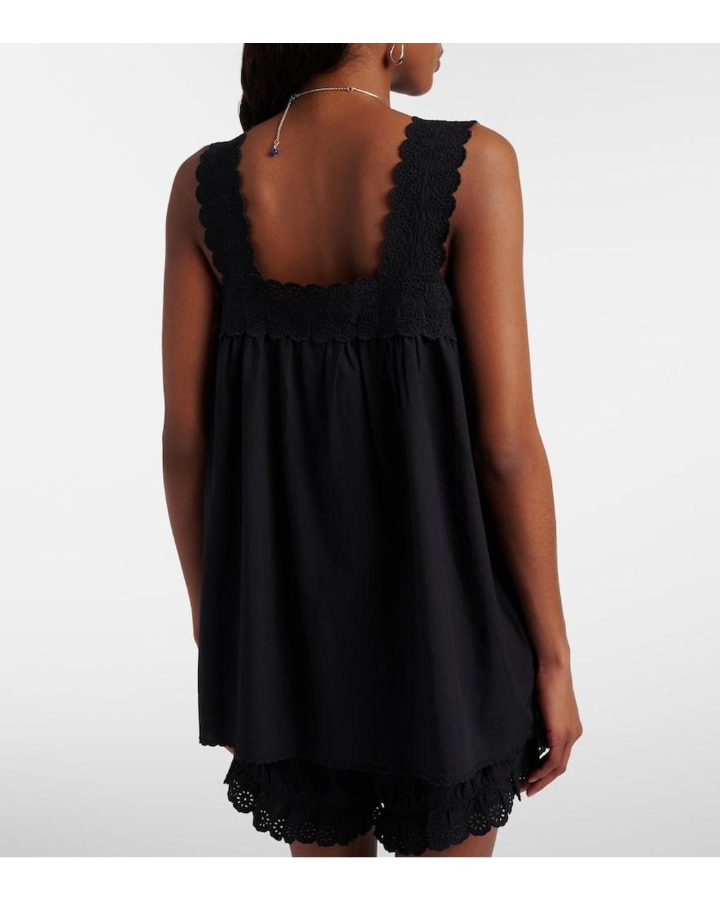 Posse Black Ezra Broderie Anglaise Cotton Top