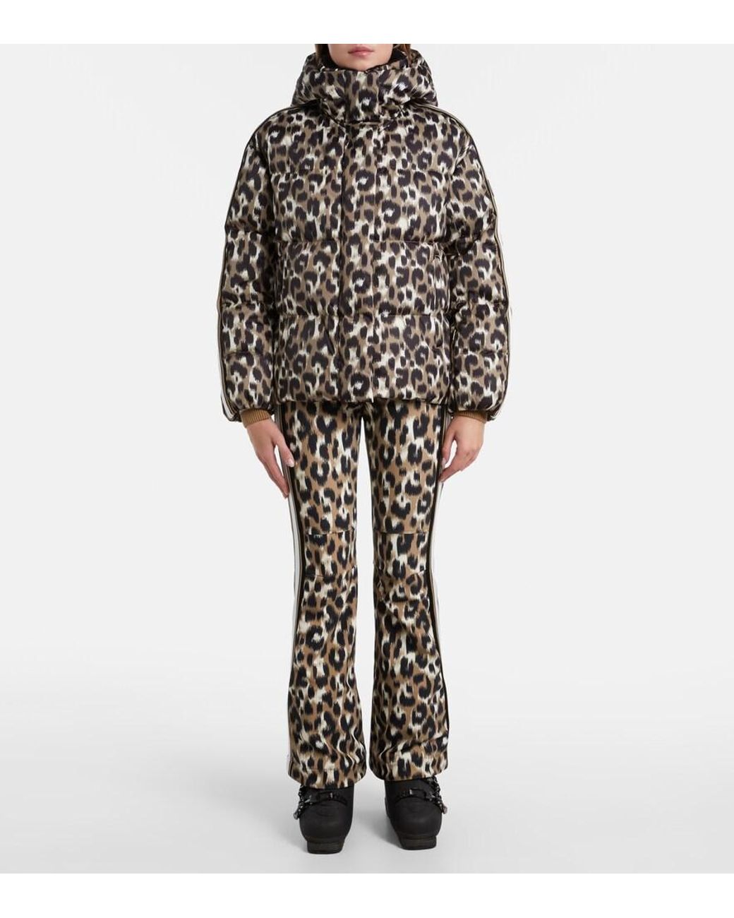 Fusalp Black Ada Leopard-Print Down Ski Jacket