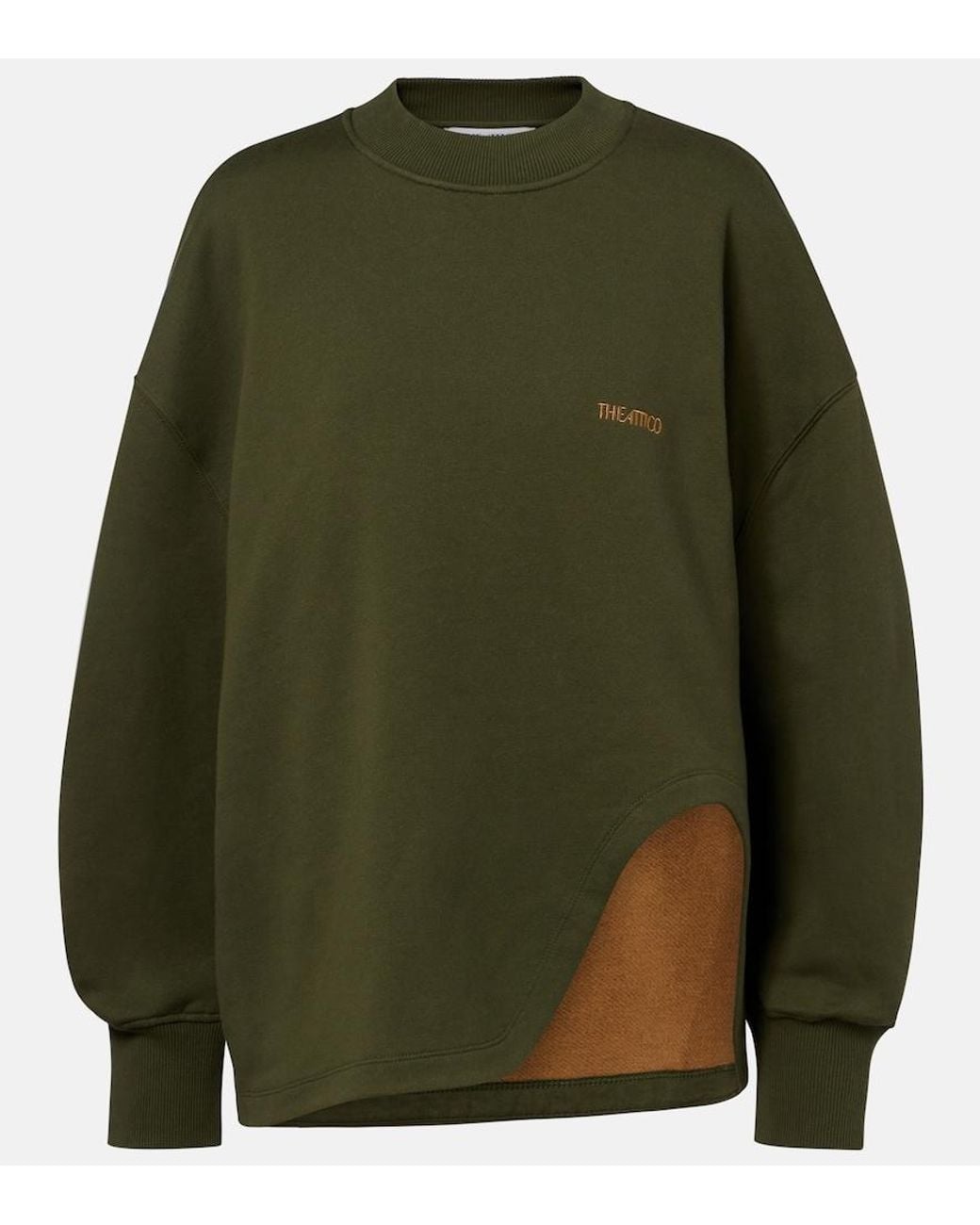 The Attico Green Oversized Cotton Jersey Sweatshirt