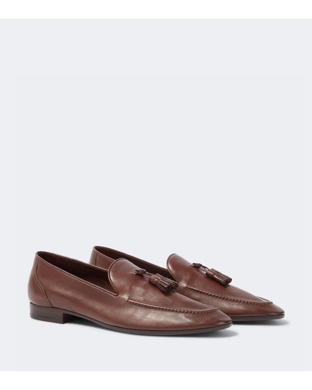 The Row Brown Caden Leather Loafers for men