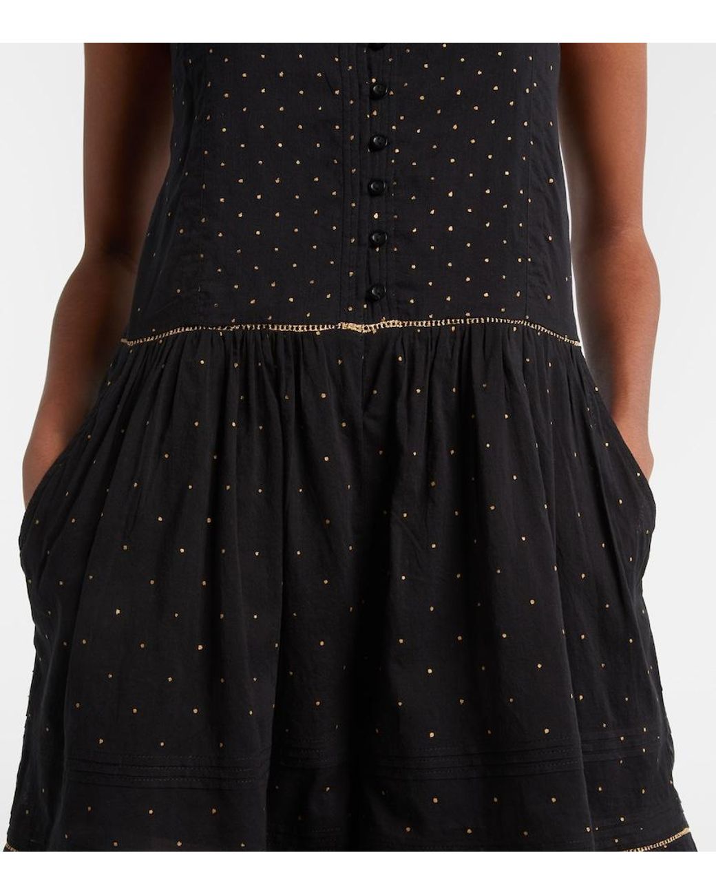 Isabel Marant Black Vickie Polka-Dot Cotton Romper