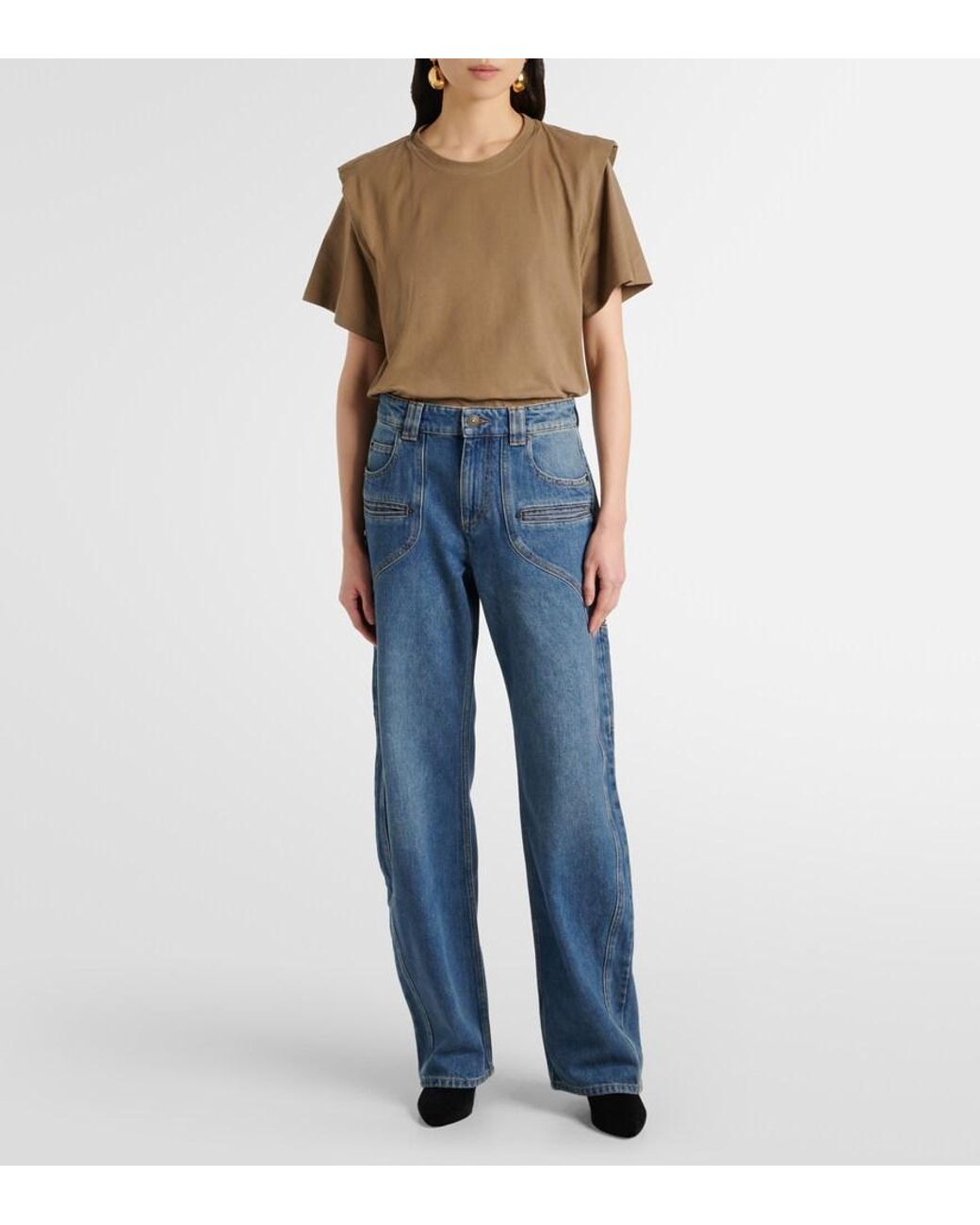 Isabel Marant Blue Betiane Wide-Leg Jeans