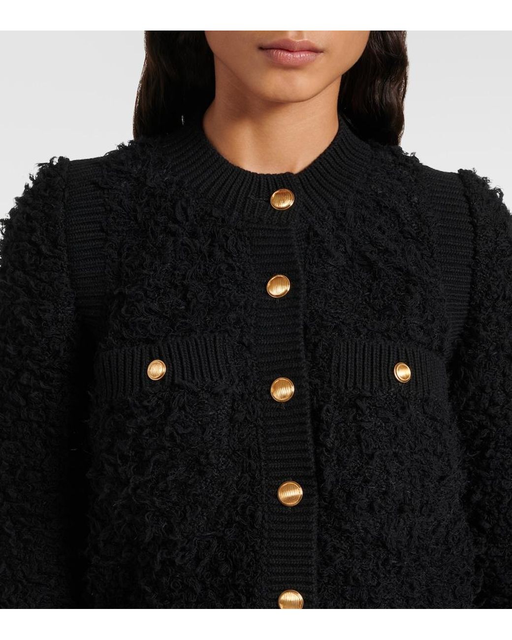 Chloé Black Cropped Tweed Jacket