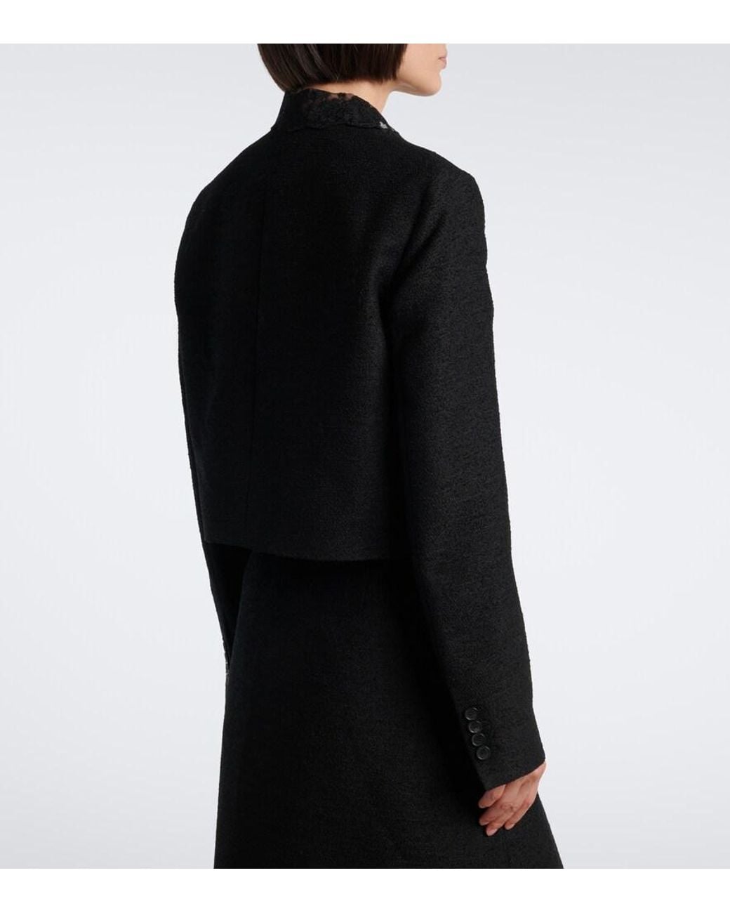 Fendi Black Wool-Blend Boucle Jacket