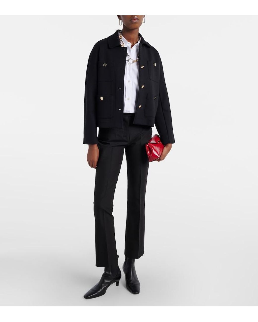 Max Mara Blue Fatina Cropped Straight Pants