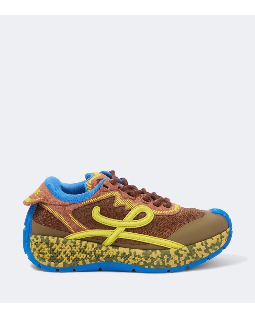 Loewe Blue Pogo Suede-Trimmed Sneakers for men