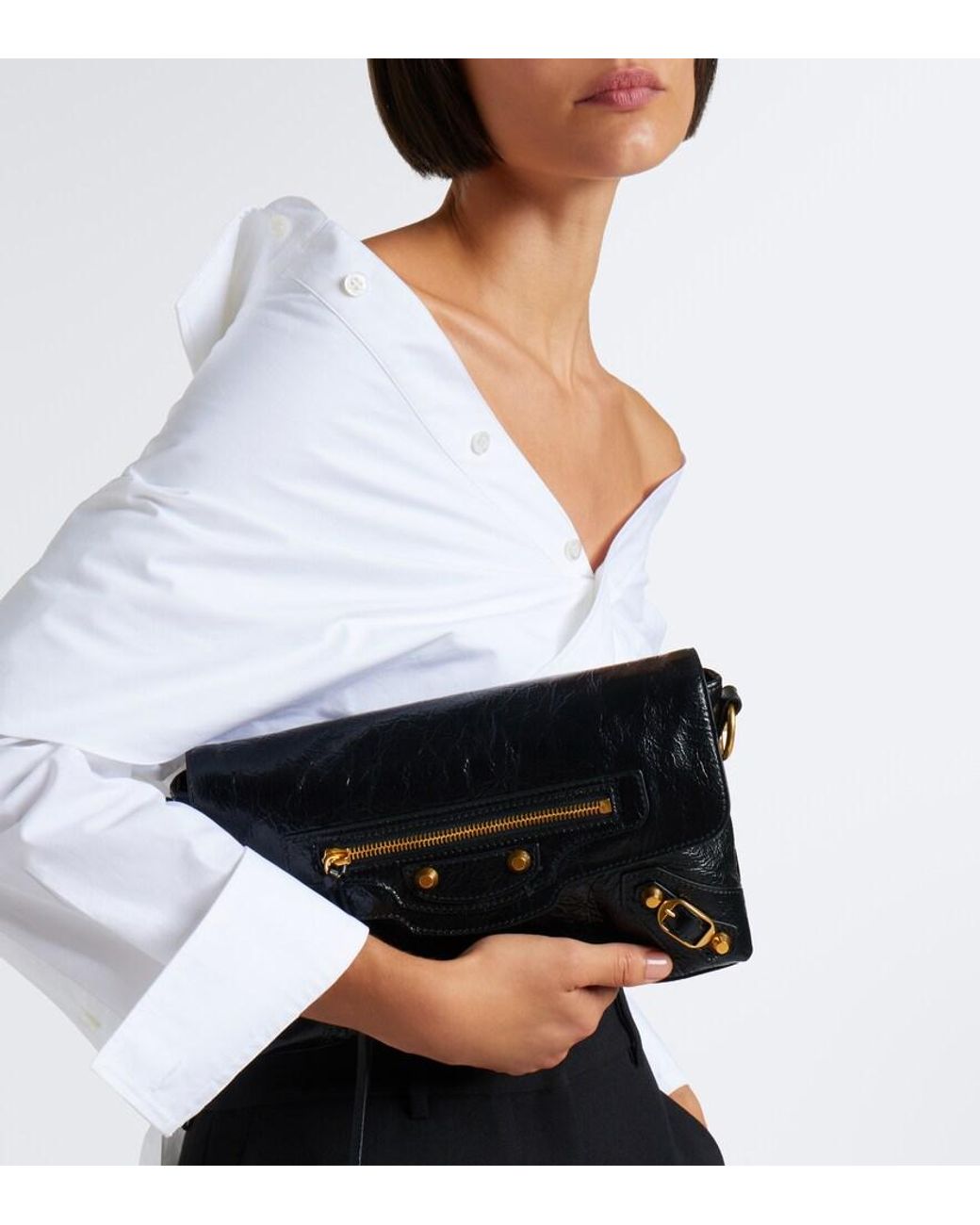 Balenciaga Black Le City Mini Leather Crossbody Bag